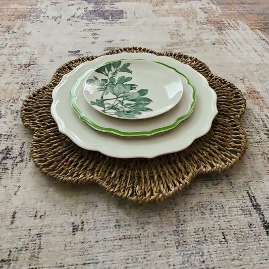 Stella Scalloped Verde Green Rim Salad Plate