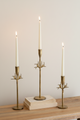 Forged Iron Deer Antique Gold Candle Holder Set