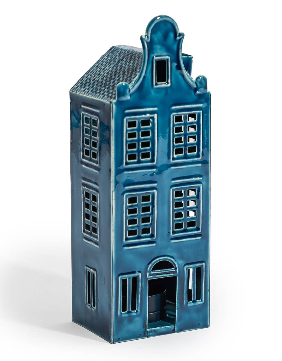 Blue Metal "Amsterdam" Canal House Tealight Holder