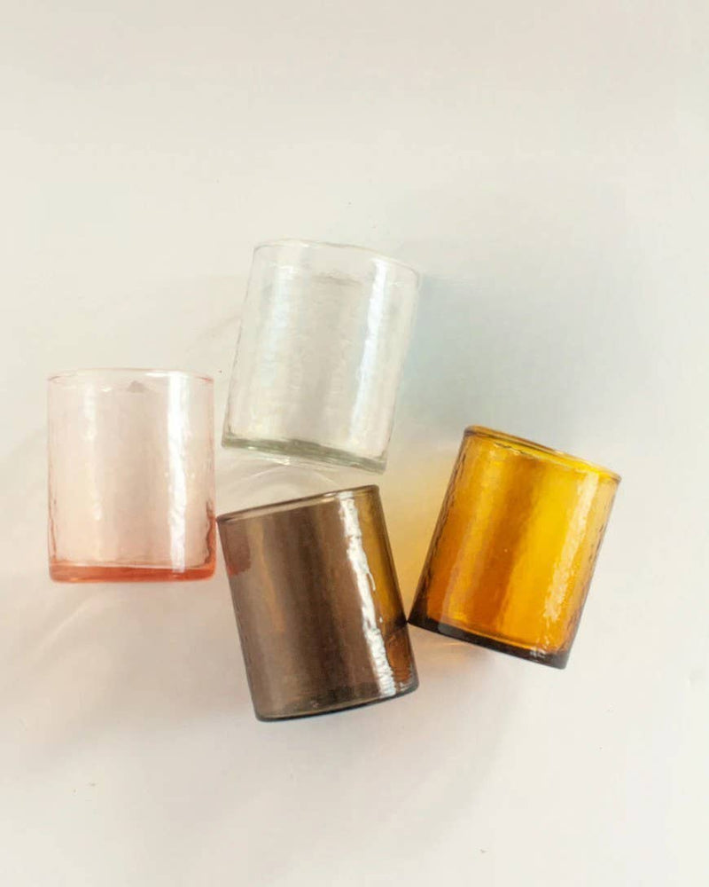 Handblown Hammered Color Glasses Set