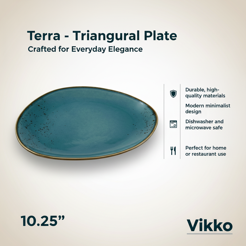 Terra - Triangular Teal Serving Plate