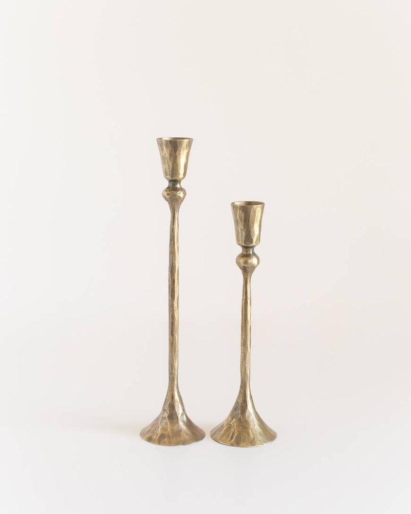 Gemini Hand-Forged Iron Candle Stands - Set of 2