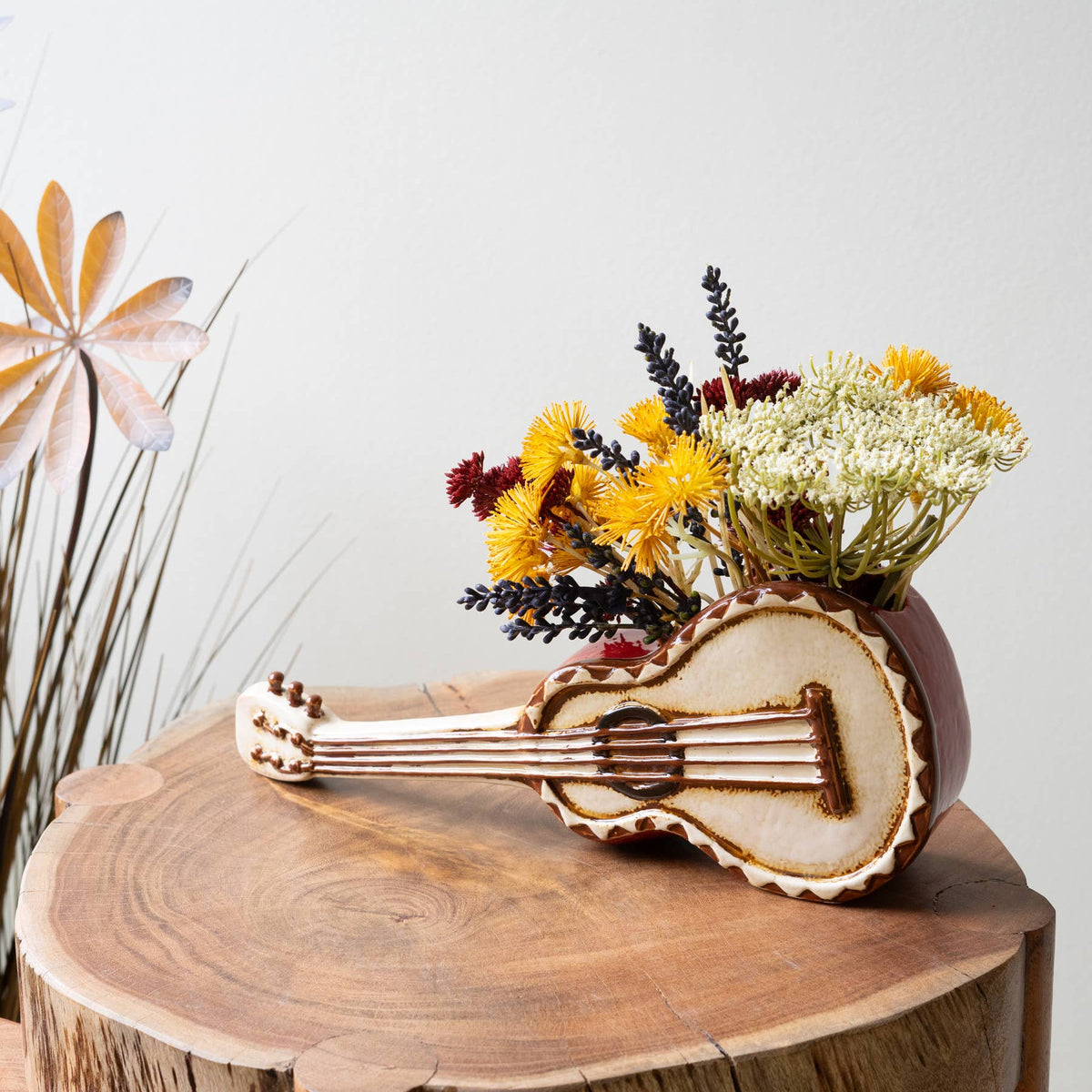 Ceramic Guitar Planter Vase