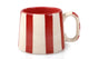 Handpainted Red Stripe Stoneware Coffee  Mug