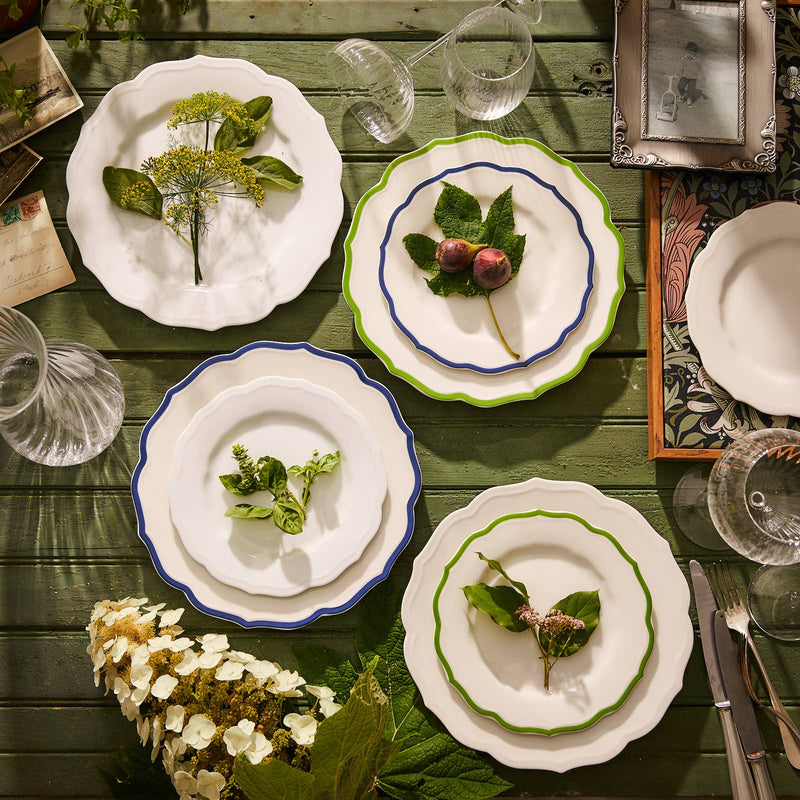 Stella Scalloped Blue Rim Salad Plate