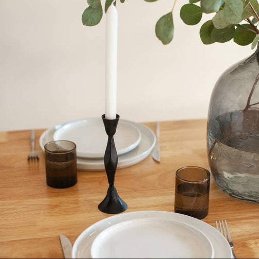 High Diamond Hand-Forged Iron Candle Stick