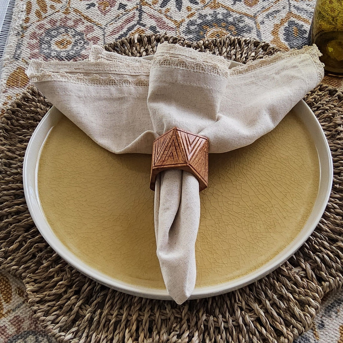 Cora Crackle-Golden Dinner Plate