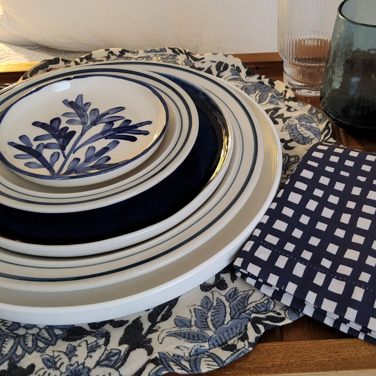 Cottage Inspired Briar Blue Floral Placemat