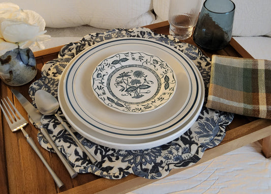 Cottage Inspired Briar Blue Floral Placemat