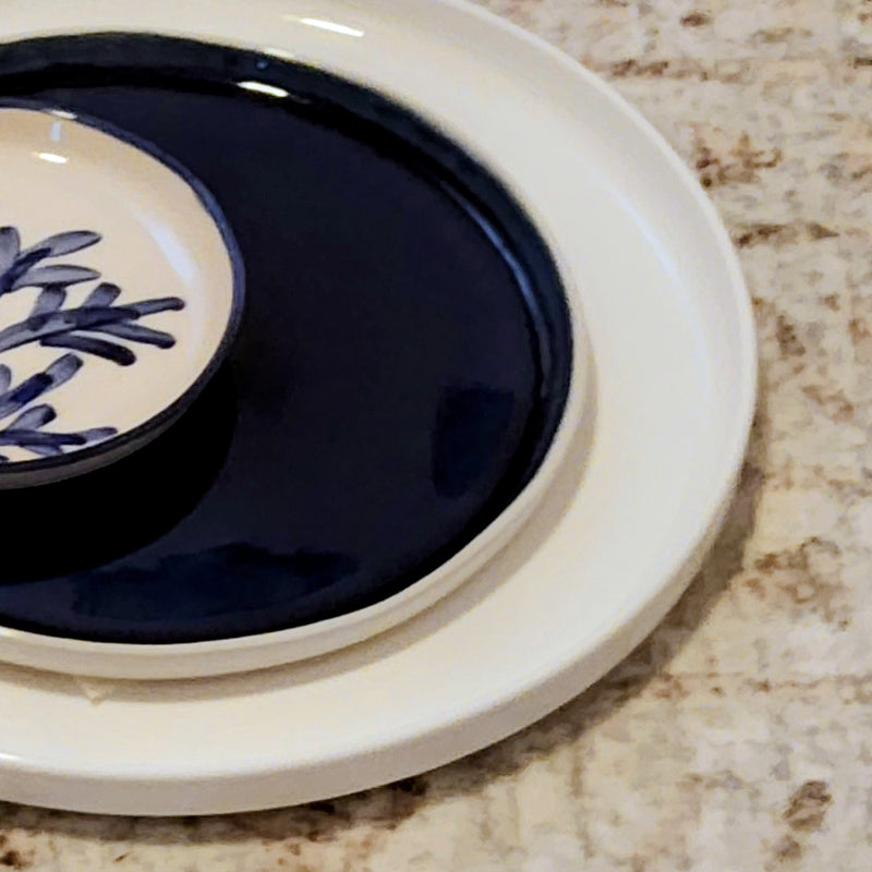 Cora Crackle-Indigo Salad Plate