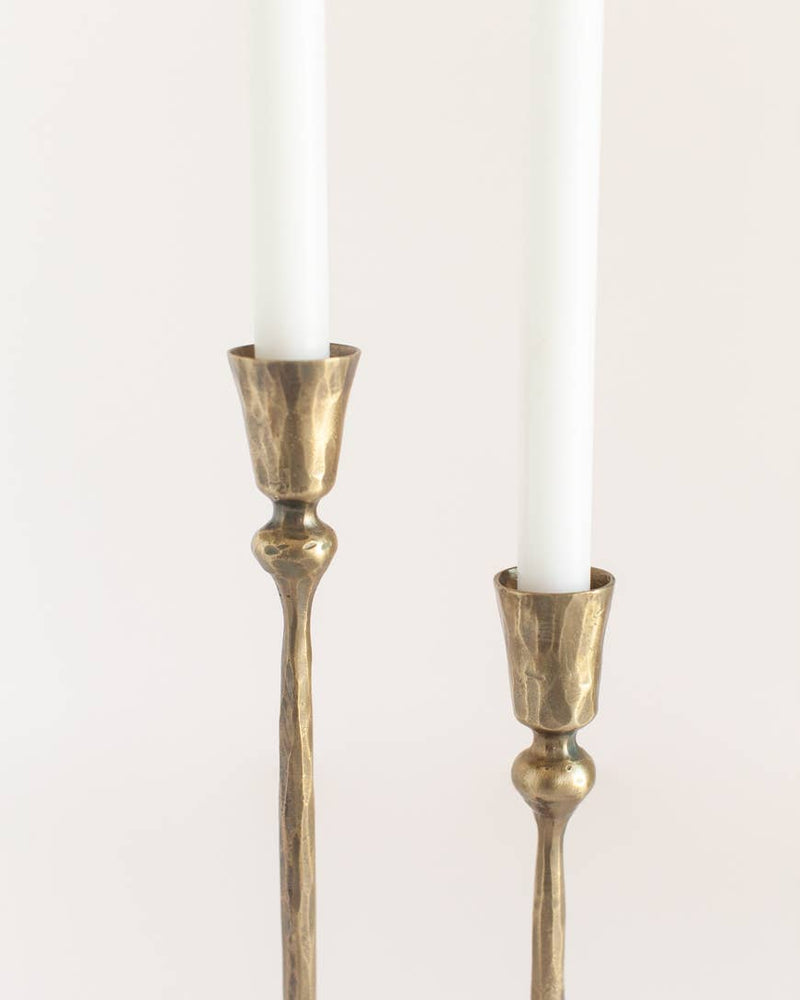 Gemini Hand-Forged Iron Candle Stands - Set of 2