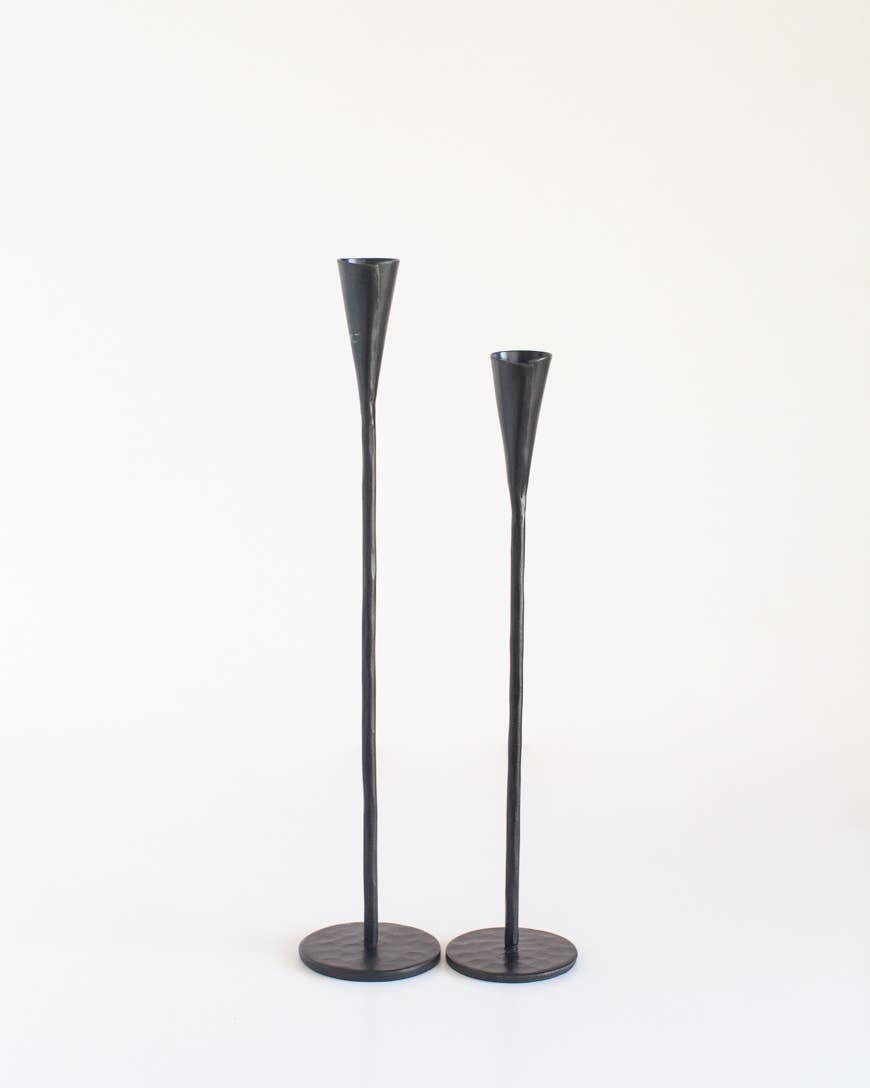 Phoenix Hand-Forged Iron Candle Sticks - Set of 2