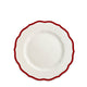 Stella Scalloped Crimson Red Rim Salad Plate