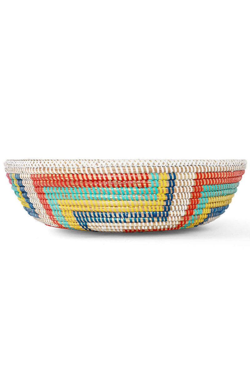 Colorful Senegal Zig Zag Tabletop Storage Basket Bowl