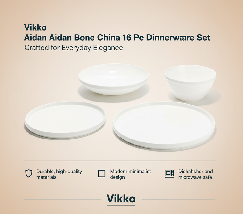 Vikko Aidan Bone China 4pc Dinnerware Set
