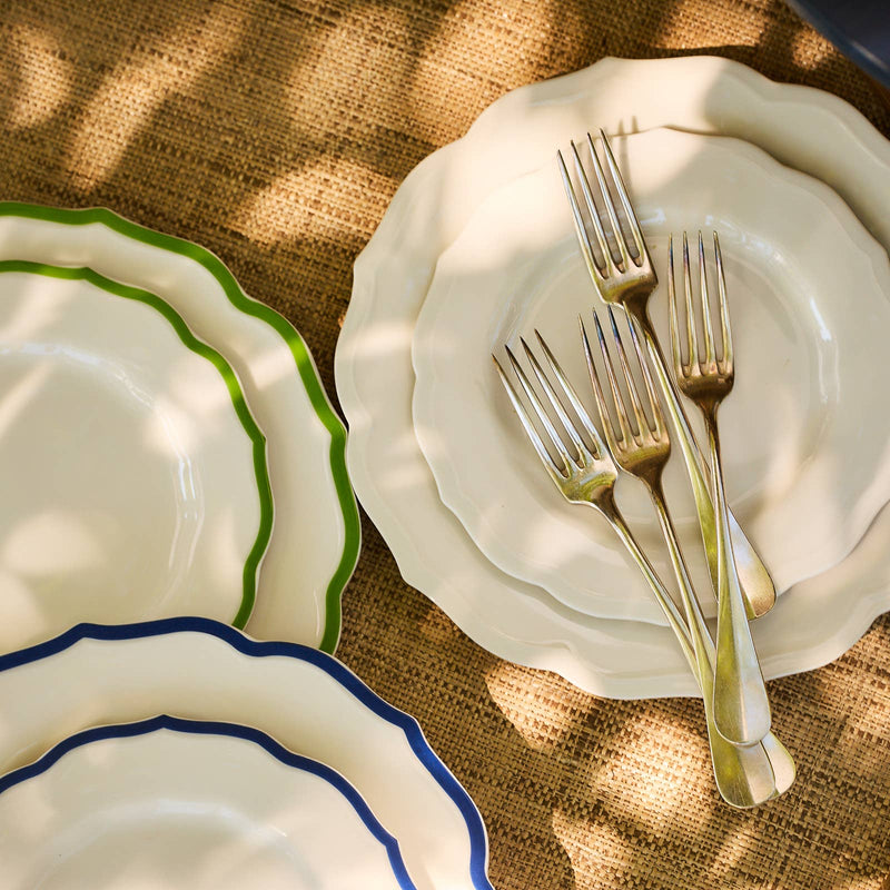 Stella Scalloped Verde Green Rim Salad Plate