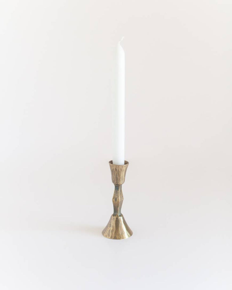 Low Diamond Hand-Forged Iron Candle Stick
