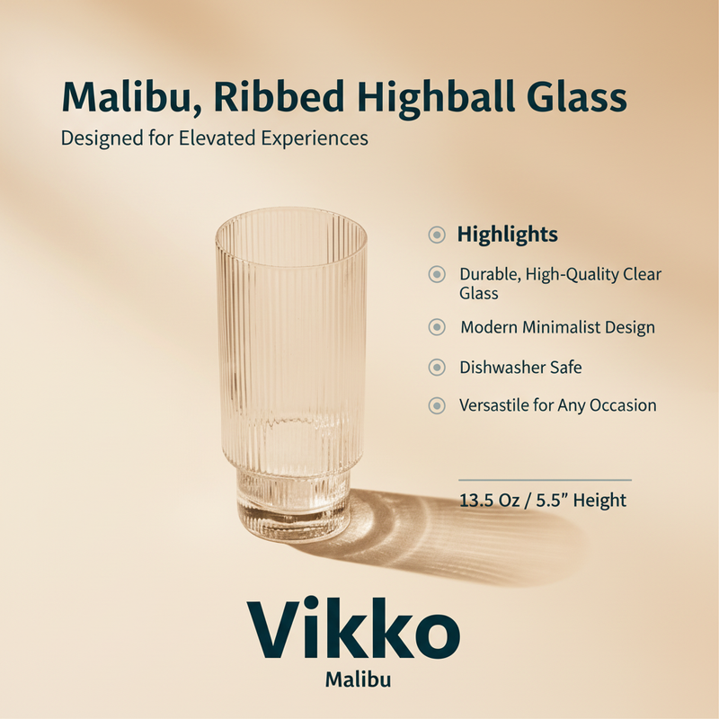 Vikko - Malibu Ribbed Highball Glass