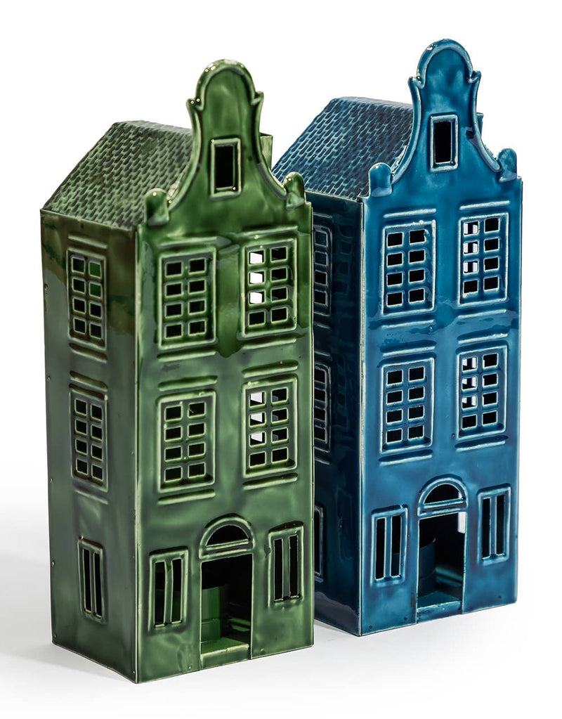 Blue Metal "Amsterdam" Canal House Tealight Holder