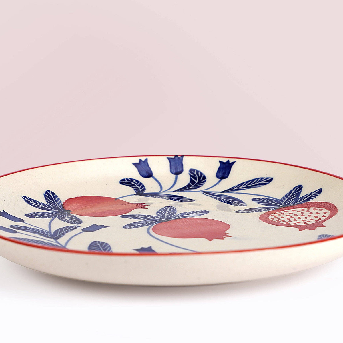 Handpainted Anaar Pomegranite Stoneware Snack Plate