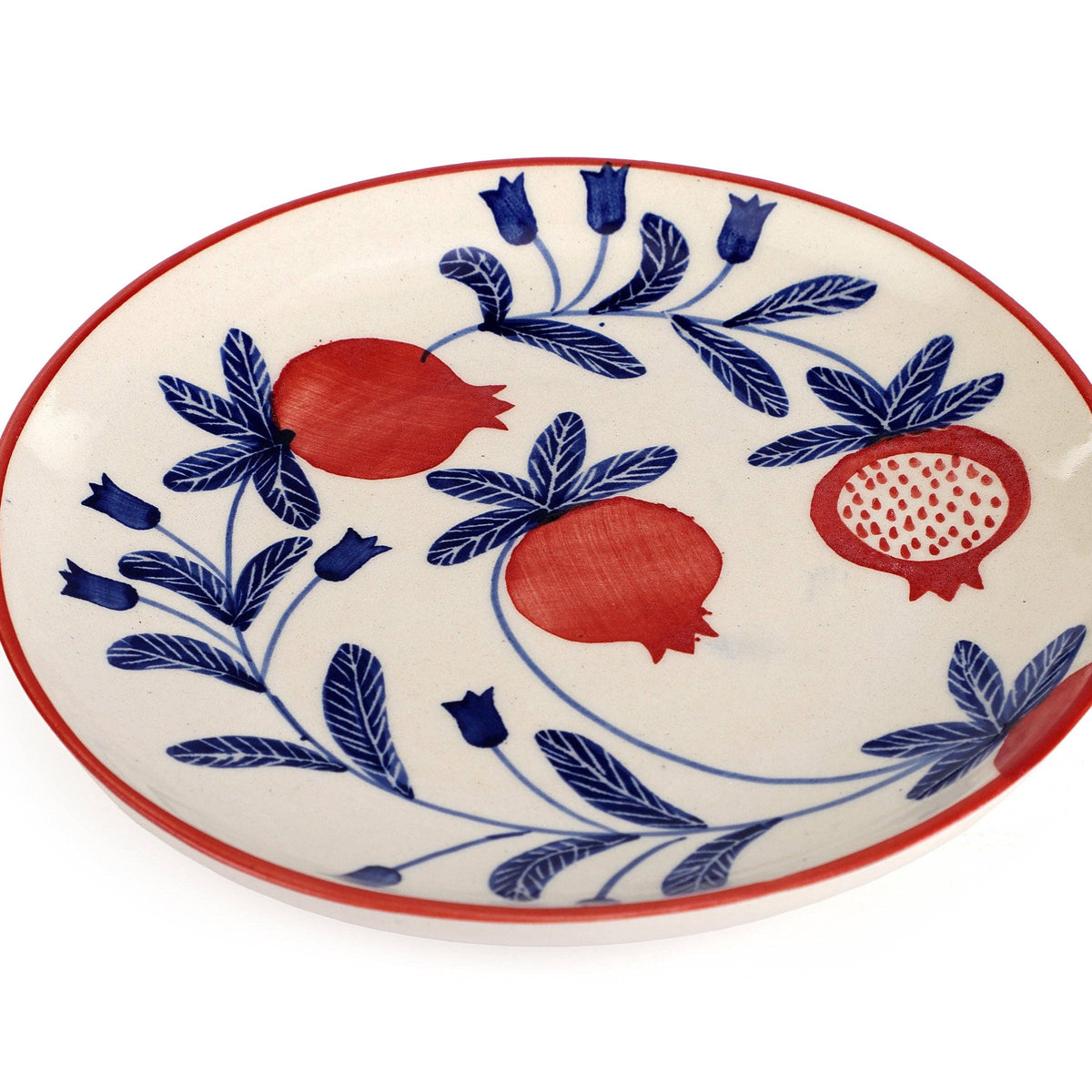 Handpainted Anaar Pomegranite Stoneware Snack Plate