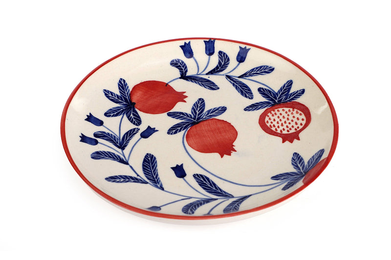 Handpainted Anaar Pomegranite Stoneware Snack Plate