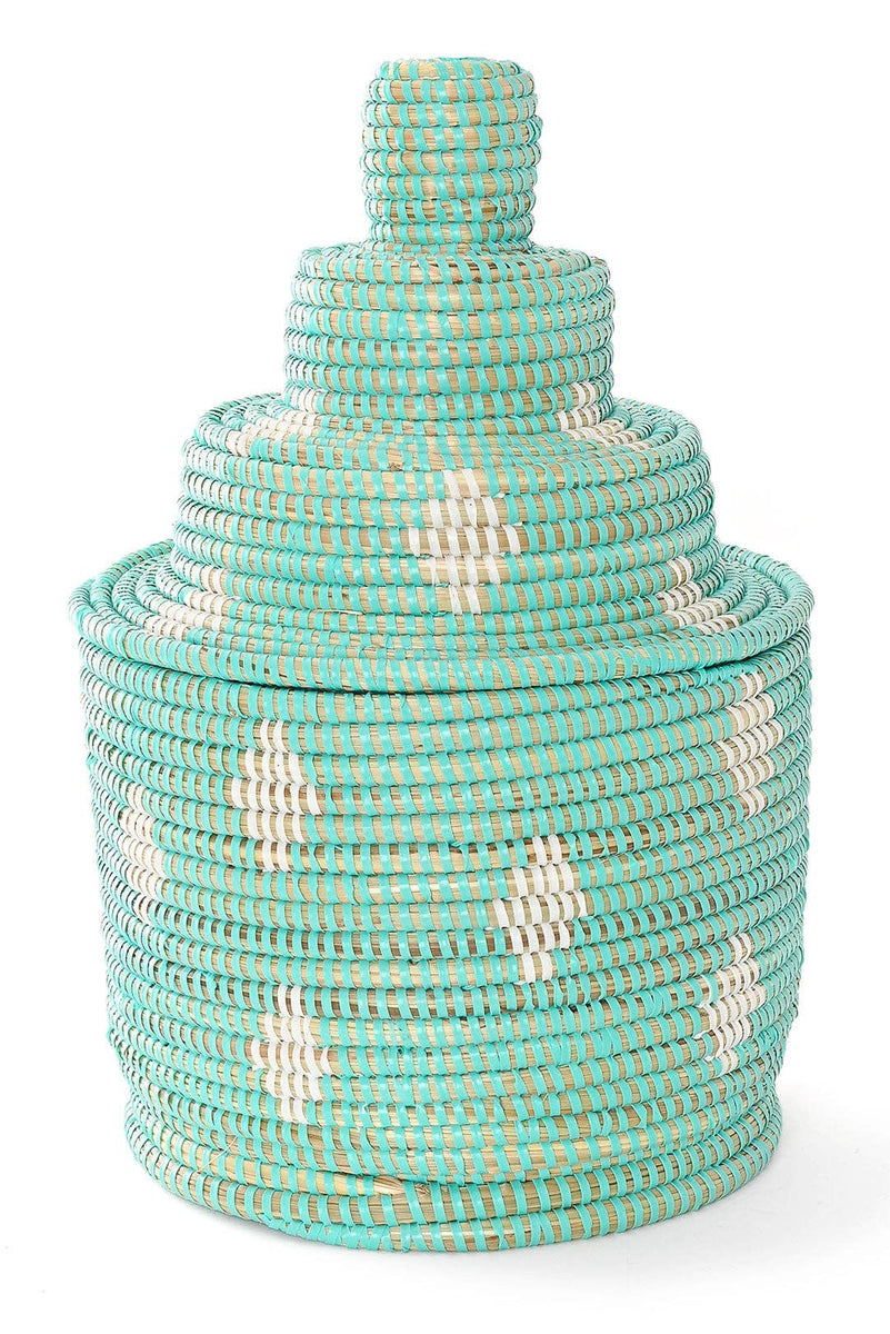 Senegal Artisan Lidded Tower Basket
