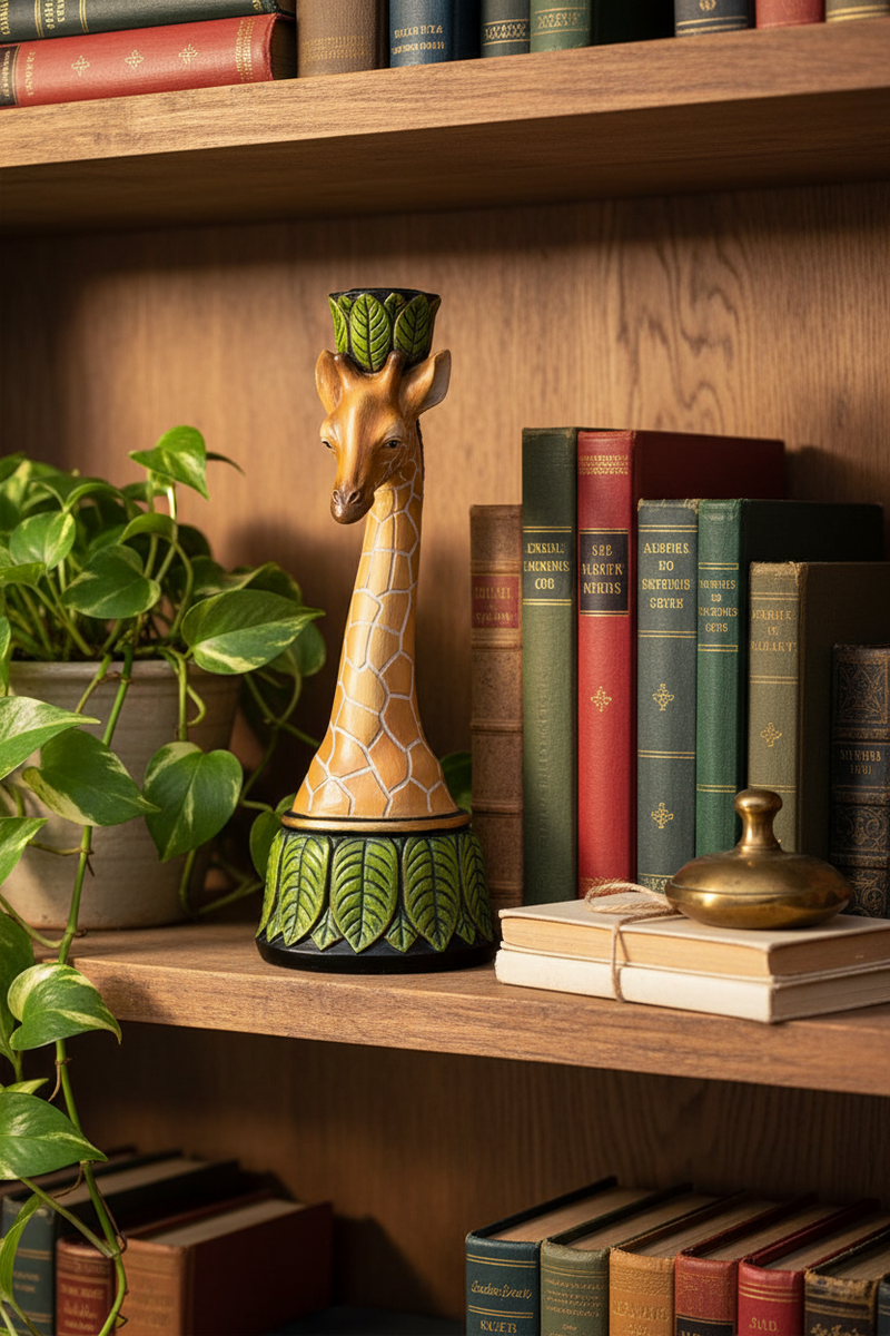 Artistic Tropical Giraffe Candlestick