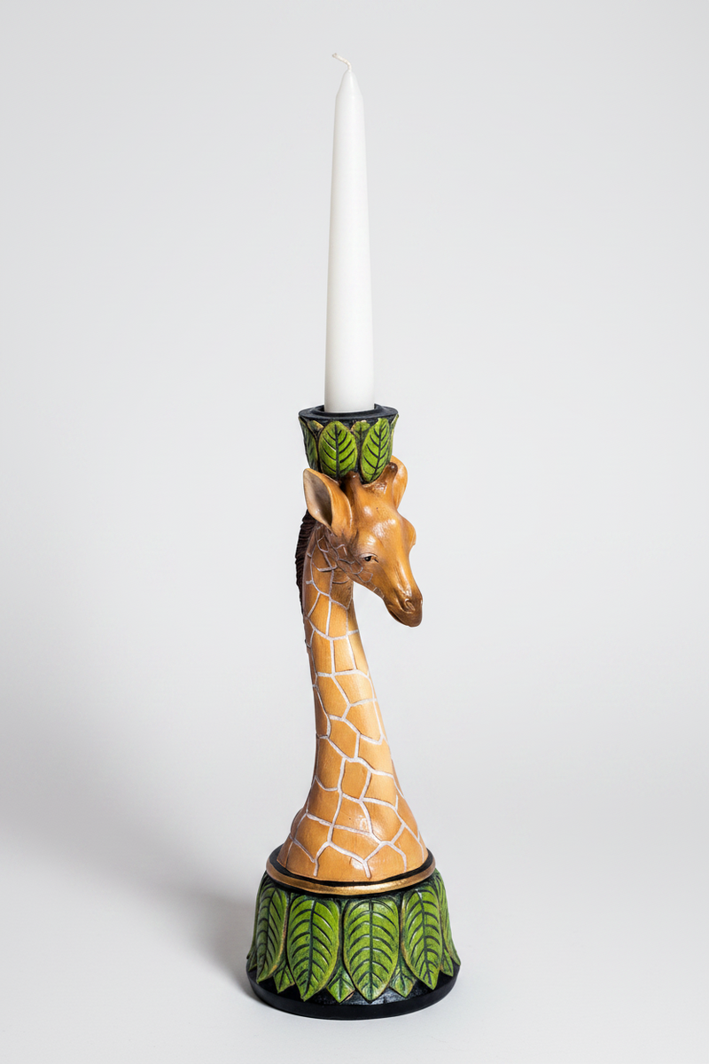 Artistic Tropical Giraffe Candlestick