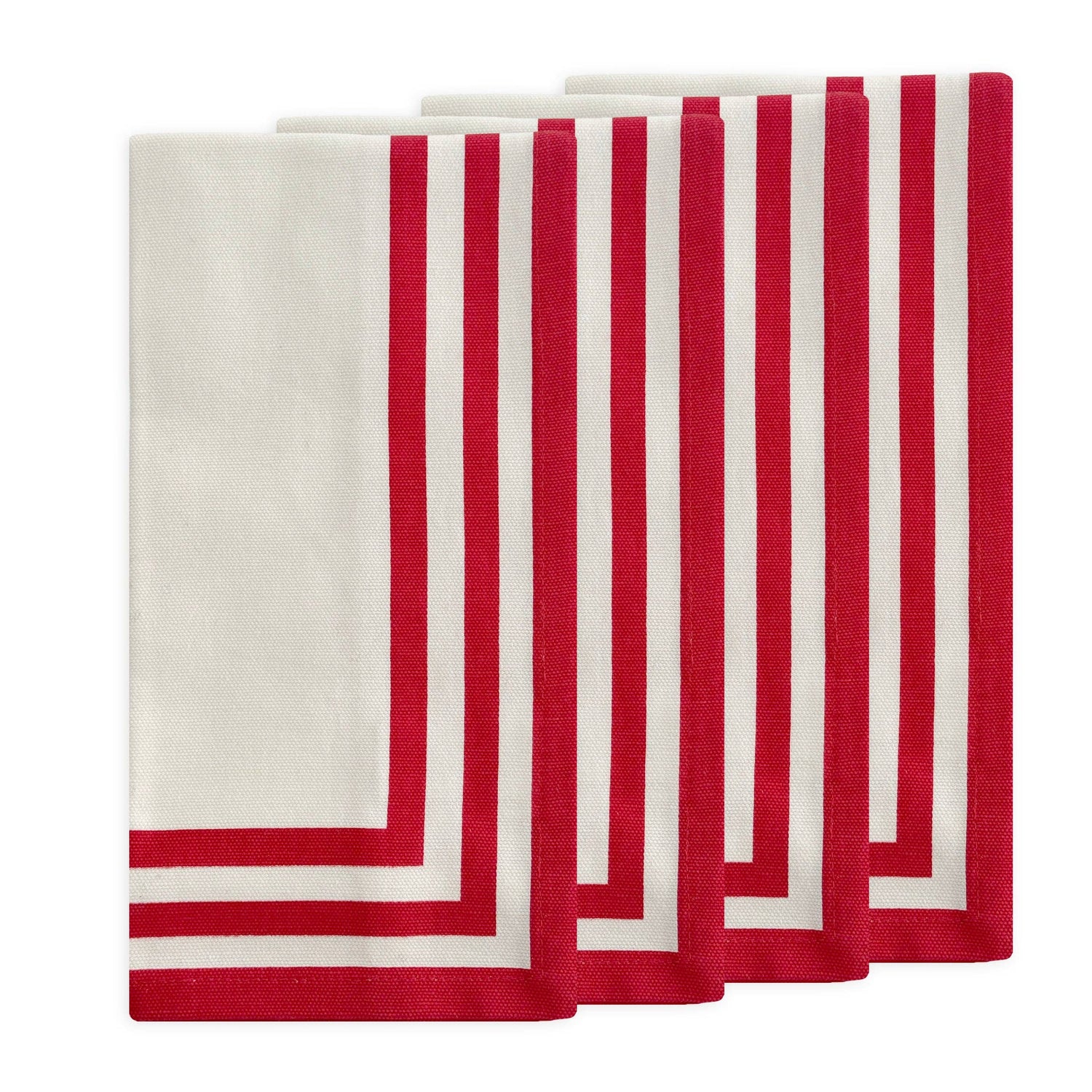 Triple Stripe Red Dinner Napkins