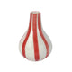 Handpainted Ceramic Red Stripe Bud Vase