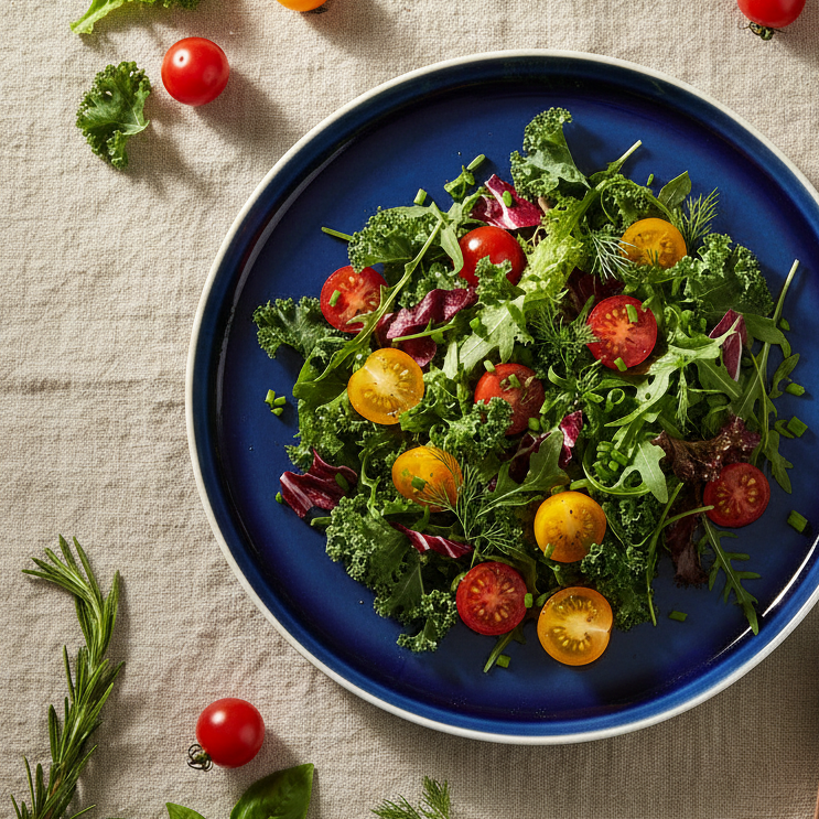 Cora Crackle-Indigo Salad Plate