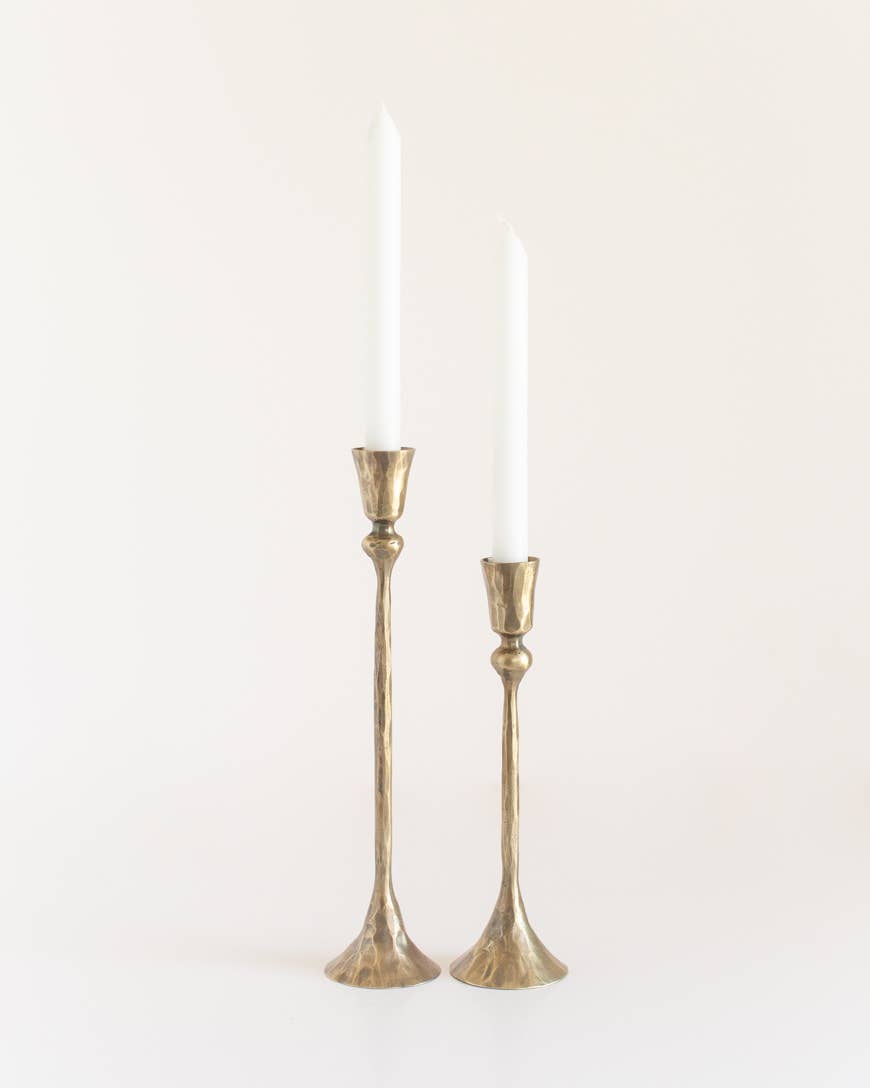 Gemini Hand-Forged Iron Candle Stands - Set of 2
