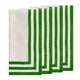 Triple Stripe Verde Green Cotton Dinner Napkins