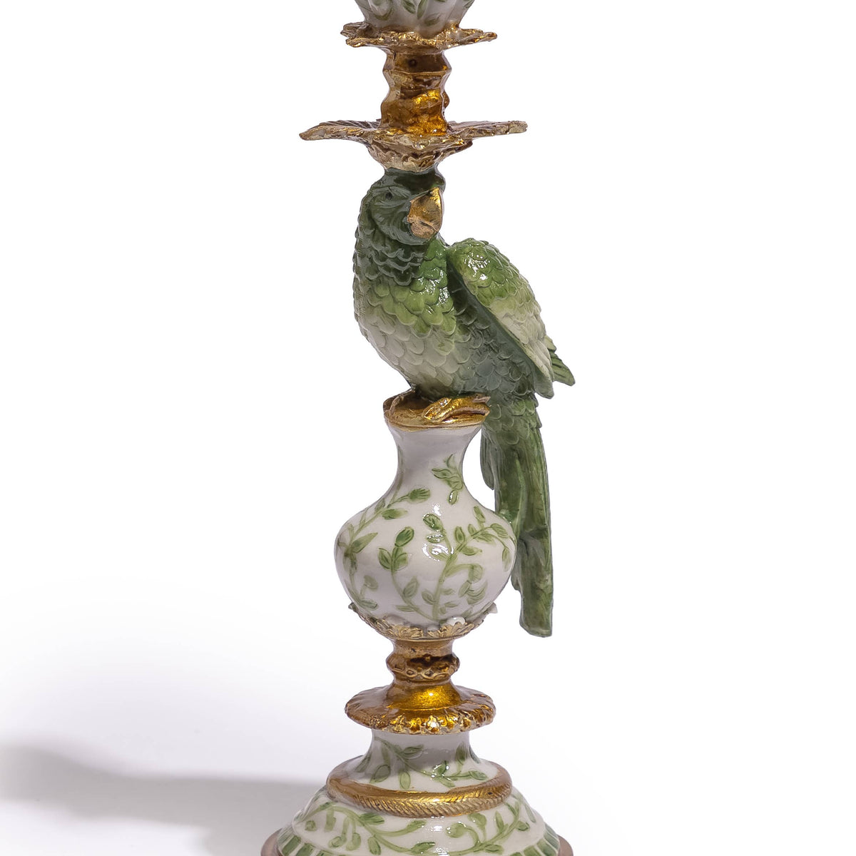 Antiqued Ornate Tropical Parrot Candle Holder