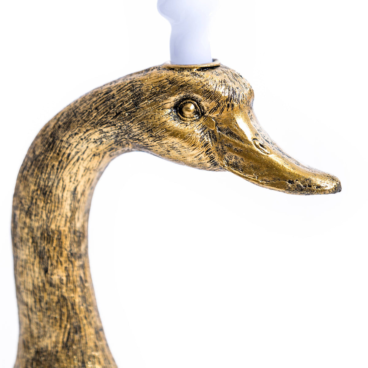 Antique Gold Duck Head Candle Holder