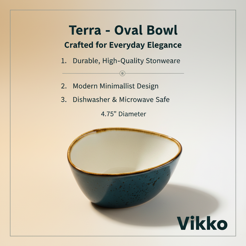 Terra - Oval Teal Serving Dip Bowl