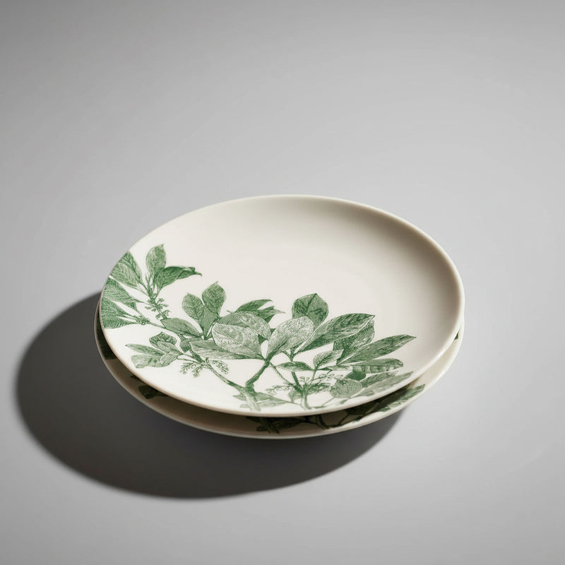Romantic Floral Arbor Green Small Plates Set of 2