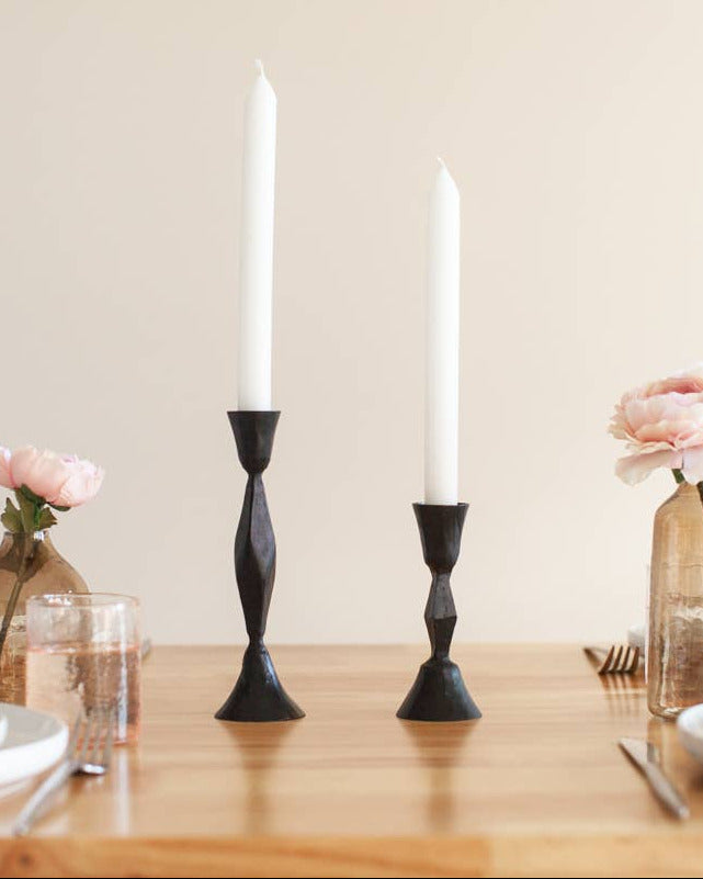 High Diamond Hand-Forged Iron Candle Stick
