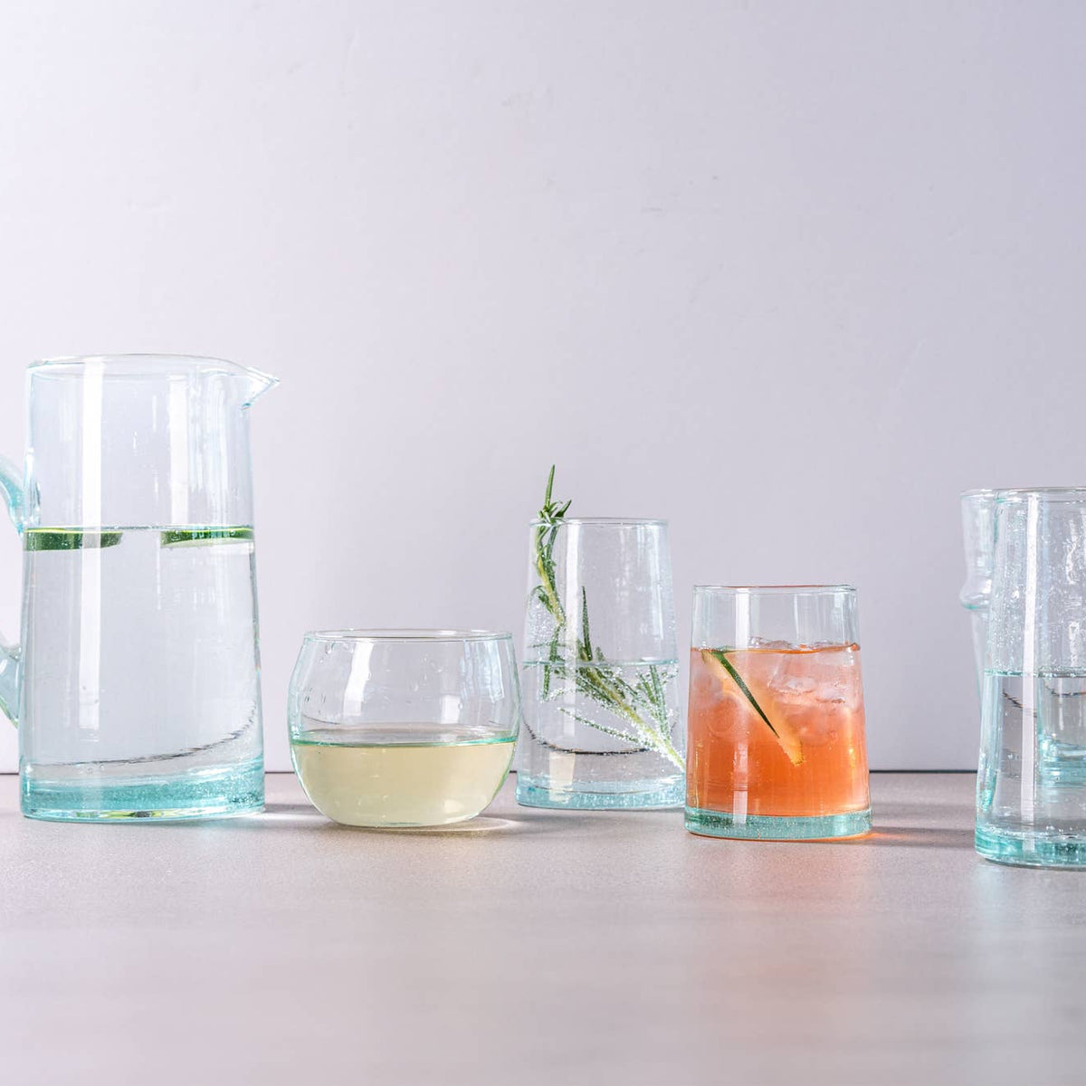Clear Handblown Moroccan Cone Glass Tumbler