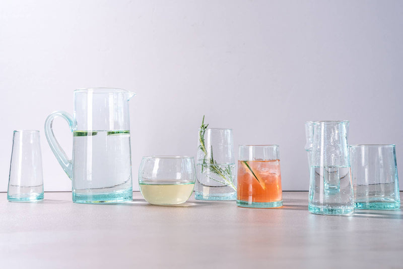 Clear Handblown Moroccan Cone Glass Tumbler