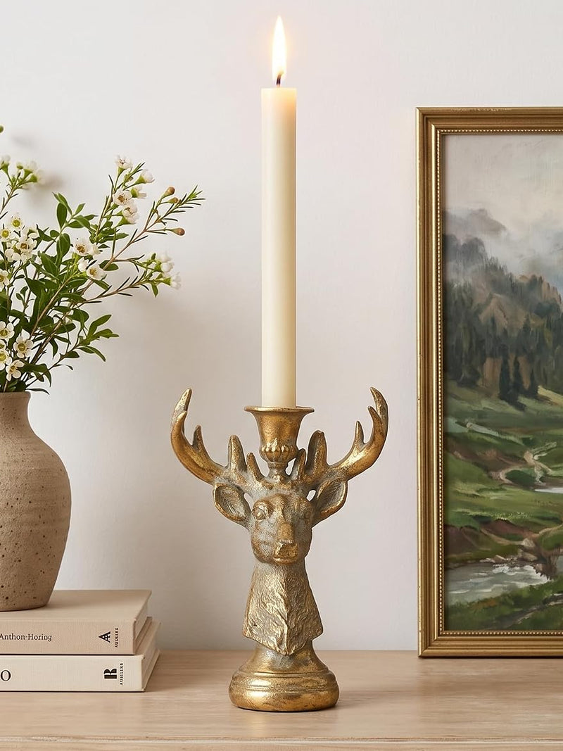 Resin Deer Taper Candle Holder