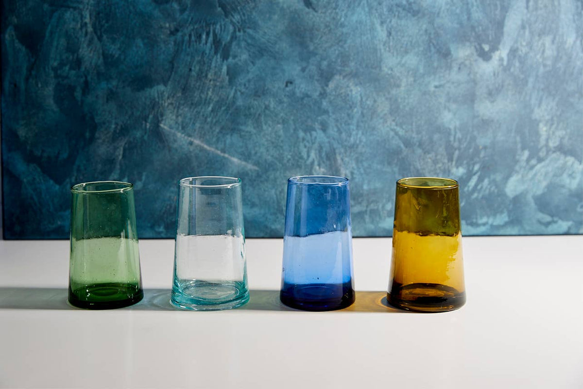 Clear Handblown Moroccan Cone Glass Tumbler