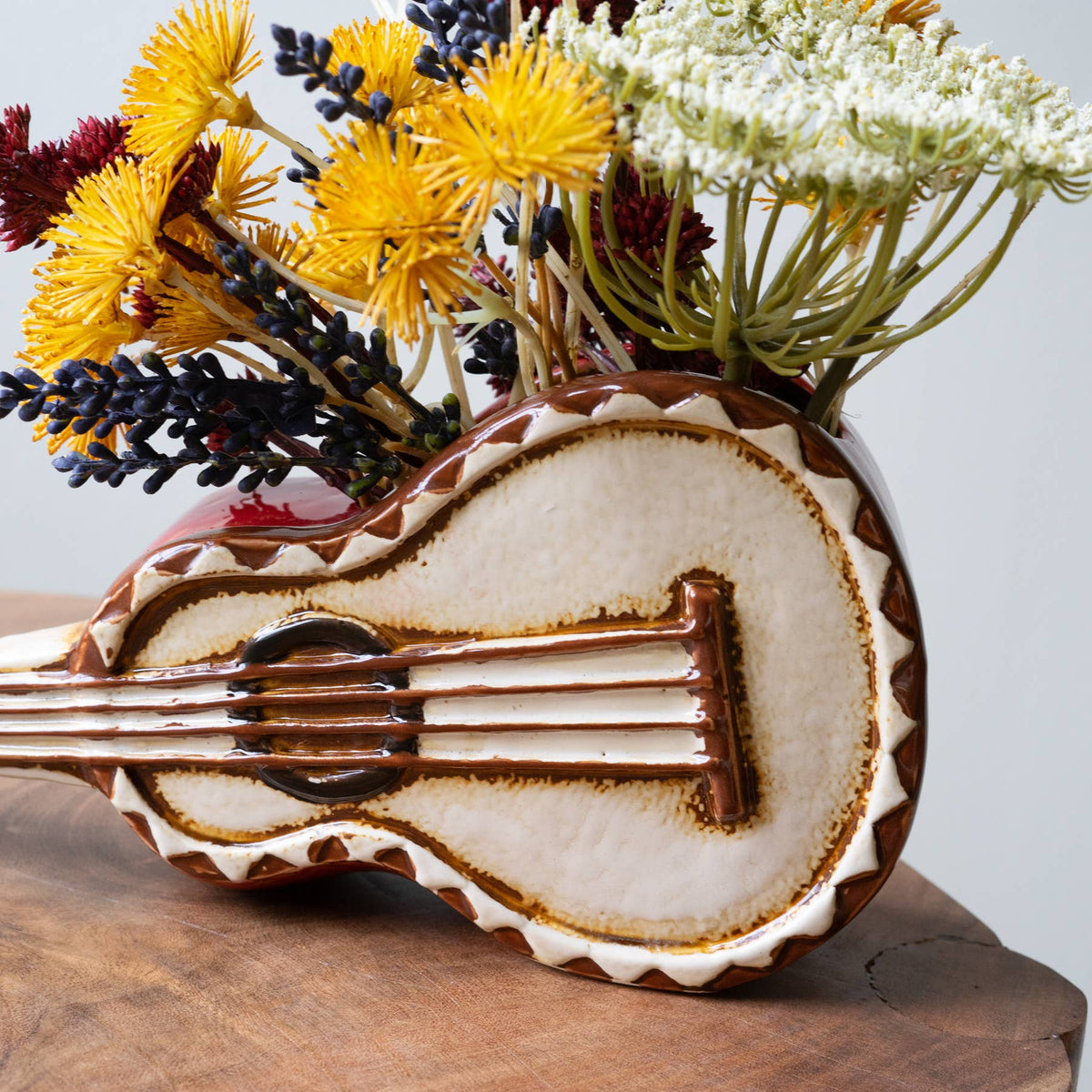 Ceramic Guitar Planter Vase