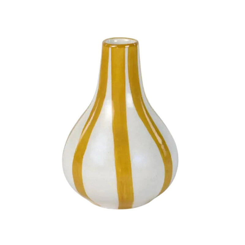 Handpainted Ceramic Red Stripe Bud Vase