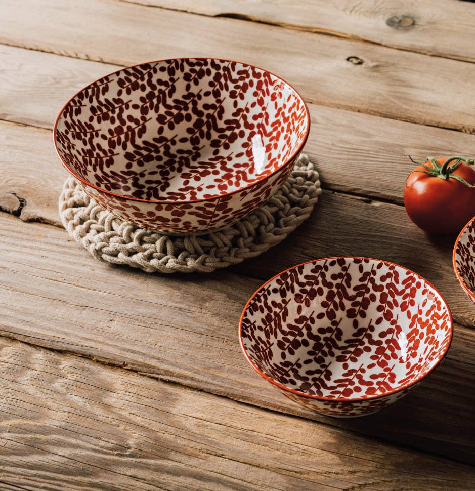 Imperial Twig Red Serving Bowl
