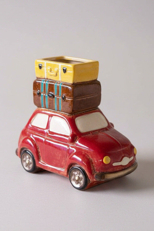 Colorful Ceramic Car with Luggage Planter Vase