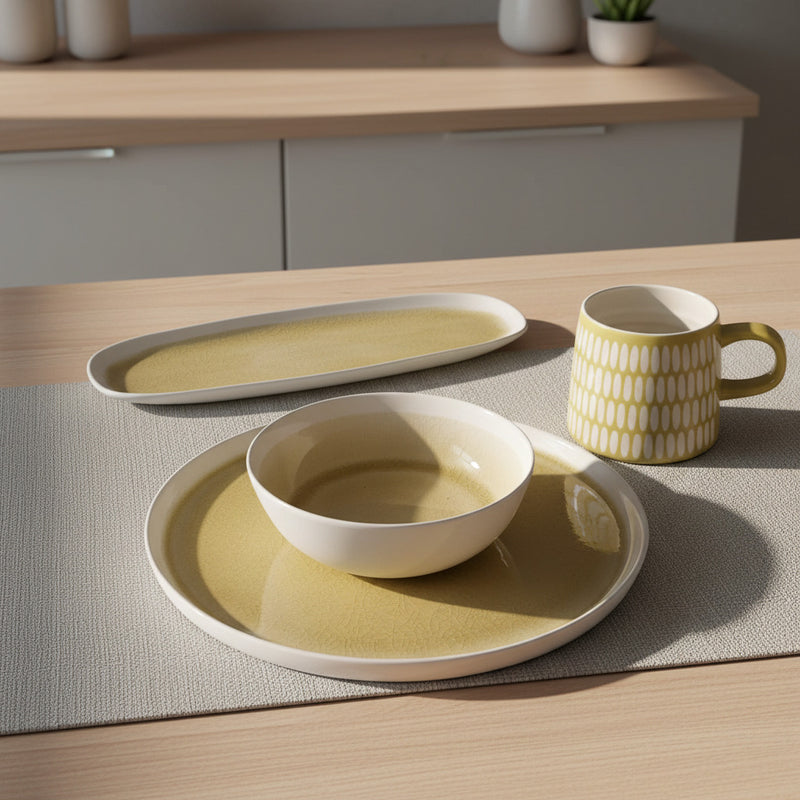 Cora Crackle Golden Cereal Soup Bowl