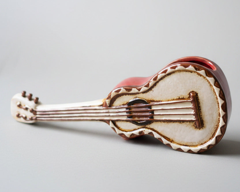 Ceramic Guitar Planter Vase