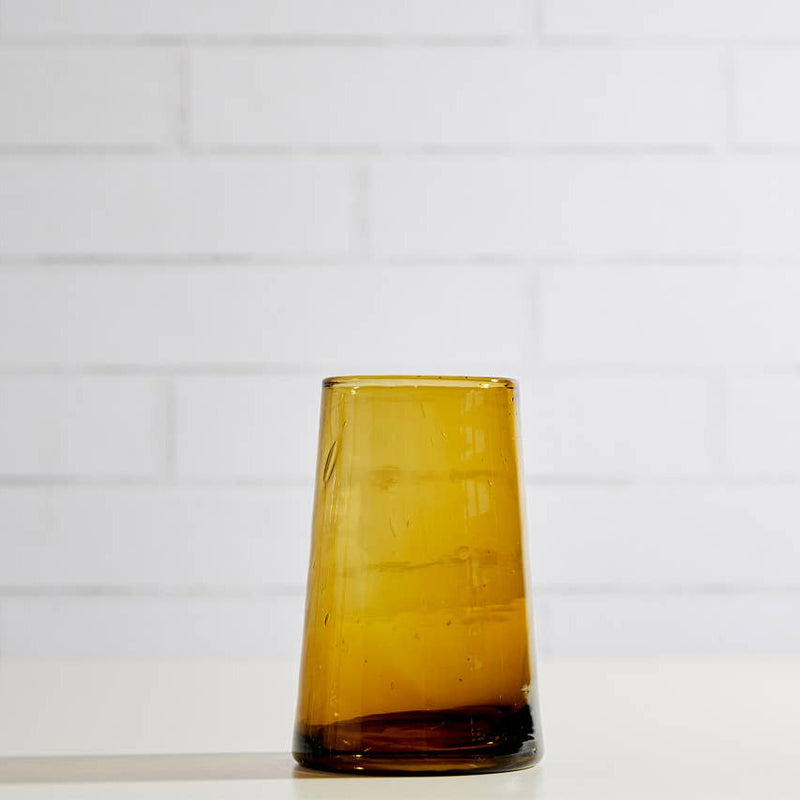 Amber Handblown Moroccan Cone Glass Tumbler